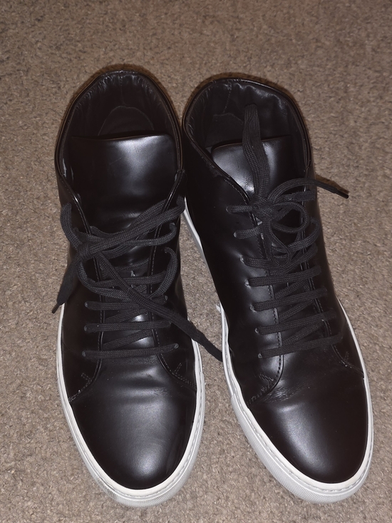 Common Projects Black Leather High-Top Sneakers with White Sole - Picture 5 of 5